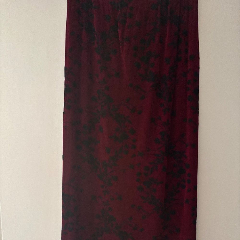 FLOCKED MAXI SKIRT